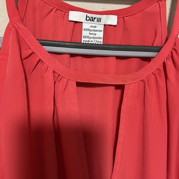 Bar III Sleeveless Coral and Tan Colorblock Dress - Picture 6 of 7